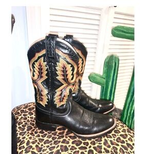 ARIAT HEXCEL ROPER 17201 Women BOOTS Black Western Cowboy Round Toe 7B